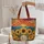 Sunflowers Sunset Ocean Waves Personalized Name Hoop - Everyday Carry Gift Quilted Tote Bag - 5