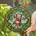 Tiffany Glass Swinging Baby Monkey Circular Frame Jungle Home Decor Gift Stained Glass Suncatcher - 2