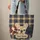 French Bulldog Plaid Enamel Plaque Travel Everyday Carry for Dog Lover Quilted Tote Bag - 6