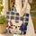 French Bulldog Plaid Enamel Plaque Travel Everyday Carry for Dog Lover Quilted Tote Bag - 4