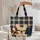 French Bulldog Plaid Enamel Plaque Travel Everyday Carry for Dog Lover Quilted Tote Bag - 5