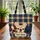 French Bulldog Plaid Enamel Plaque Travel Everyday Carry for Dog Lover Quilted Tote Bag - 3