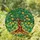 Stacked Gold Coins Gnarled Trunk Money Tree Four Leaf Clover - Home Decor Gift Stained Glass Suncatcher - 1