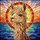 Llama Head Rainbow Ocean Sunset Seascape - Wildlife Home Decor Gift for Llama Lover Stained Glass Suncatcher - 5