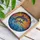 Adult & Young Dolphins Leaping Sunrise Ocean - Home Decor Gift for Wildlife Lovers Stained Glass Suncatcher - 3