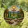Wooden Cross Radiant Sun Stone Path Flower Hill Mountain Landscape - Christian Home Decor Gift Stained Glass Suncatcher - 1