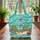 Tropical Beach Lounge Chairs Personalized Sign Travel Essentials for Beach Lovers Quilted Tote Bag - 3