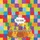Color Block Round Eyes Pointed Beaks Five Chickens Party Hats Speech Bubble Market Day Gift Quilted Tote Bag - 7