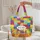 Color Block Round Eyes Pointed Beaks Five Chickens Party Hats Speech Bubble Market Day Gift Quilted Tote Bag - 5