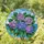 Lush Jewel Tone Hydrangea Flowers Stained Glass Mosaic Seascape - Home Decor Gift Stained Glass Suncatcher - 1