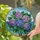 Lush Jewel Tone Hydrangea Flowers Stained Glass Mosaic Seascape - Home Decor Gift Stained Glass Suncatcher - 2
