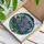 Lush Jewel Tone Hydrangea Flowers Stained Glass Mosaic Seascape - Home Decor Gift Stained Glass Suncatcher - 3