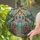 Two-Story House Blue Door Vintage Bicycle Blooming Garden Stone Steps Home Decor Gift Stained Glass Suncatcher - 2