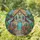 Two-Story House Blue Door Vintage Bicycle Blooming Garden Stone Steps Home Decor Gift Stained Glass Suncatcher - 1