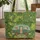 Retro Camper Van Tropical Foliage Vintage Enamel Plaque - Travel Essentials Traveler Quilted Tote Bag - 1