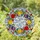 Tulip Floral Wreath Small Flowers Green Leaves Clear Sky Clouds - Home Decor Gift Stained Glass Suncatcher - 1