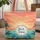 Tropical Sunset Ocean Palm Trees Foliage Floral Wreath - Travel Essentials Quilted Tote Bag - 1