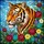Tiger Head Blooming Roses Flowers Mosaic Sky - Home Decor Gift for Tiger Lover Stained Glass Suncatcher - 5