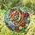 Tiger Head Blooming Roses Flowers Mosaic Sky - Home Decor Gift for Tiger Lover Stained Glass Suncatcher - 1