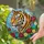 Tiger Head Blooming Roses Flowers Mosaic Sky - Home Decor Gift for Tiger Lover Stained Glass Suncatcher - 2