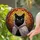 Regal Black Cat Hooded Cloak Mosaic - Home Decor Gift for Cat Lover Stained Glass Suncatcher - 2