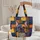 Colorful Mosaic Patchwork French Bulldog Heart - Everyday Carry Travel Essentials Gift for Pet Lover Quilted Tote Bag - 5