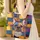 Colorful Mosaic Patchwork French Bulldog Heart - Everyday Carry Travel Essentials Gift for Pet Lover Quilted Tote Bag - 4