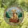 Golden Retriever Puppy on Suitcase Outdoor Pathway - Home Decor Gift for Dog Lover Stained Glass Suncatcher - 1