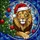 Majestic Lion Santa Hat Christmas Tree Red Baubles Starry Night - Christmas Holiday Decor Stained Glass Suncatcher - 5
