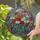 Vibrant Poppies Daisies Bellflowers Bouquet Mosaic Vase Swirling Patterns - Home Decor Gift Stained Glass Suncatcher - 2