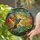 Hummingbird Bell Flowers Garden Foliage Swirling Sky - Home Decor Gift for Nature Lovers Stained Glass Suncatcher - 2