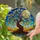 Gnarled Tree of Life Full Moon Glowing Orbs Rolling Hills Cloudy Sky - Home Decor Gift Stained Glass Suncatcher - 2