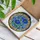 Royal Blue Daisy Bellflower Floral Vine Golden Star Band - Home Decor Gift Stained Glass Suncatcher - 3