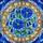 Royal Blue Daisy Bellflower Floral Vine Golden Star Band - Home Decor Gift Stained Glass Suncatcher - 5