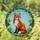 Red Fox Blooming Flowers Mosaic Sky - Home Decor Gift for Fox Lover Stained Glass Suncatcher - 1