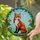 Red Fox Blooming Flowers Mosaic Sky - Home Decor Gift for Fox Lover Stained Glass Suncatcher - 2