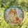 Fluffy Pomeranian Dog Intertwining Foliage Home Decor Gift for Pomeranian Owners Stained Glass Suncatcher - 1