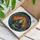 Revered Monk Pouring Water Fiery Sunset Medallions - Spiritual Home Decor Gift Stained Glass Suncatcher - 3