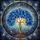 Indigo Azure Gold Golden Frame Tree of Life Cosmic Starlight - Home Decor Gift Stained Glass Suncatcher - 5