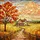 Gabled Farmhouse Golden Fields Autumn Tree Rustic Fence - Farmhouse Decor Gift Stained Glass Suncatcher - 5