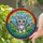Grey Kitten Rainbow Border Green Hills Colorful Houses - Cat Lover Home Decor Gift Stained Glass Suncatcher - 2