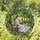 Young Girl Bird Rustic Wooden Park Bench Floral Park Scene - Home Decor Gift Stained Glass Suncatcher - 1