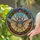 Iridescent Scarab Beetle Outstretched Wings Floral Mosaic - Nature Lover Home Decor Gift Stained Glass Suncatcher - 2