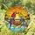Affectionate Parrots Bird Nest Tropical Sunset - Home Decor Gift for Bird Lover Stained Glass Suncatcher - 1