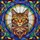 Tabby Cat Green Eyes Whiskers Rainbow Mosaic - Home Decor Gift for Cat Lovers Stained Glass Suncatcher - 5