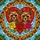 Yorkshire Terriers Heart Roses Circular Mosaic - Home Decor Gift for Dog Lovers Stained Glass Suncatcher - 5