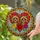 Yorkshire Terriers Heart Roses Circular Mosaic - Home Decor Gift for Dog Lovers Stained Glass Suncatcher - 2