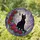 Black Cat Crescent Moon Red Purple Roses Gem Cosmic Star Nebula Home Decor Gift for Cat Lover Stained Glass Suncatcher - 1