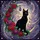 Black Cat Crescent Moon Red Purple Roses Gem Cosmic Star Nebula Home Decor Gift for Cat Lover Stained Glass Suncatcher - 5