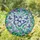 Cerulean Blue Butterfly Blue Purple Blooms Foliage Vines Home Decor Gift Stained Glass Suncatcher - 1